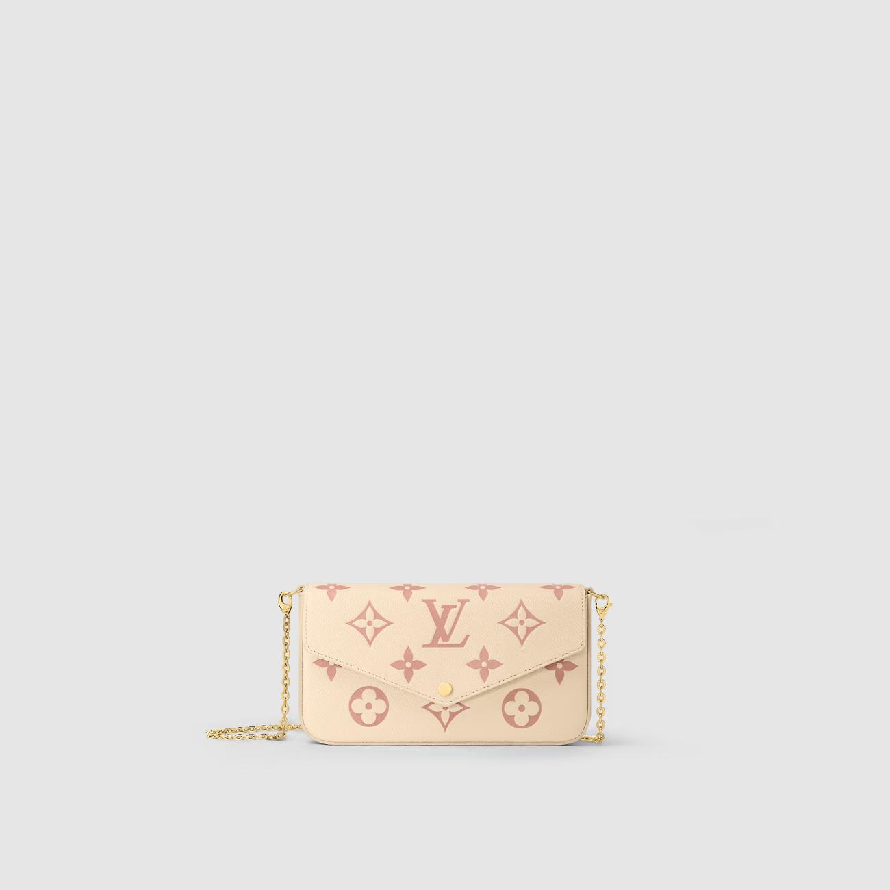 Túi Louis Vuitton Félicie Pochette Nữ Monogram Empreinte Kem Hồng